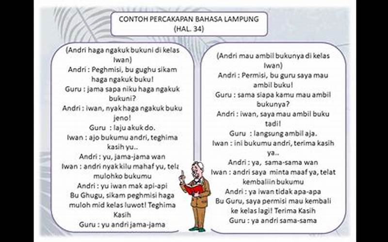 Percakapan Bahasa Lampung 2 Orang Tentang Pendidikan Sepertinya