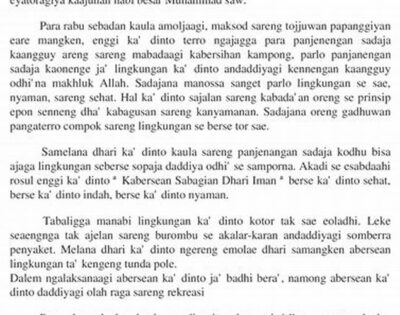 Pidato Bahasa Madura Tentang Kebersihan