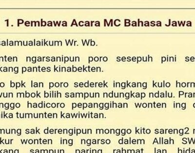 Contoh Mc Bahasa Jawa