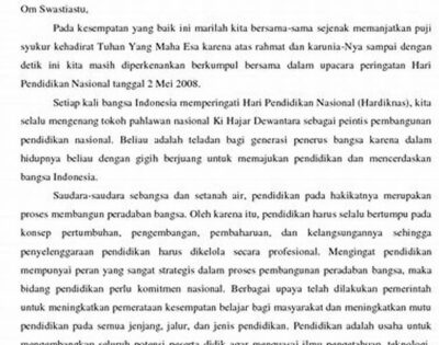 Contoh Pidato Panjang 1 Lembar