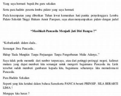 Contoh Pidato Panjang 2 Lembar Folio