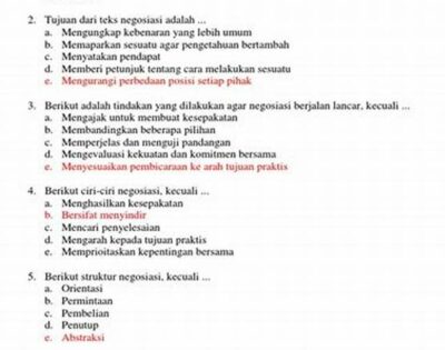 Contoh Soal Negosiasi Kelas 10