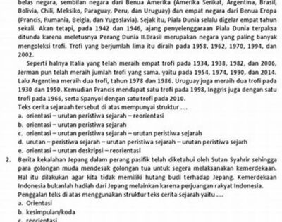 Contoh Soal Teks Cerita Sejarah Dan Pembahasannya