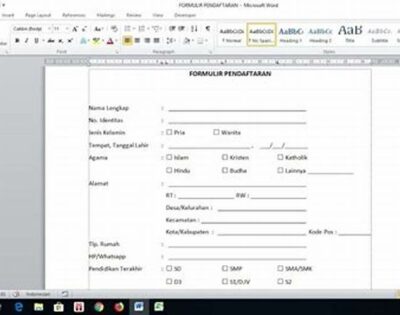 Cara Membuat Formulir Di Word